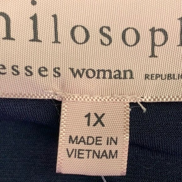 Philosophy Women's Cut and Sew Button Up Long Sleeve Midi Dress Size 1X NWT - Picture 10 of 15